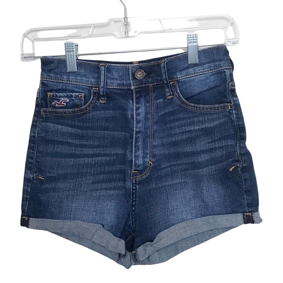 Hollister Blue Jean Denim Shorts Size 0 / W24 - Picture 1 of 10